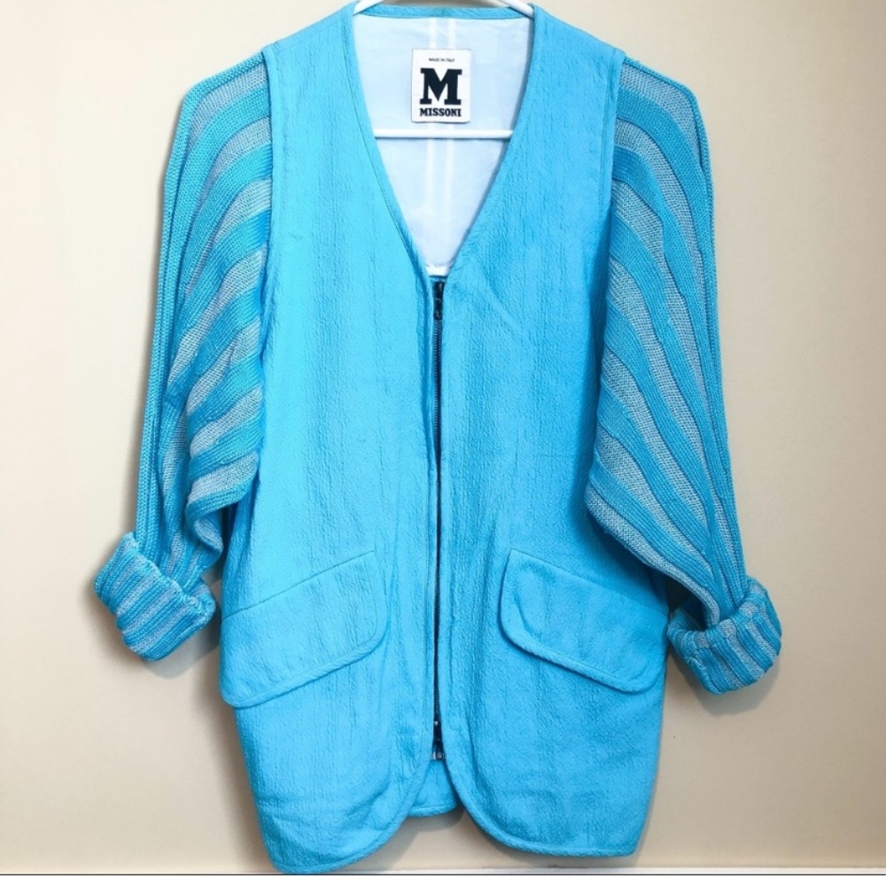 MISSONI Canvas & Cotton Sleeve Zipper Jacket